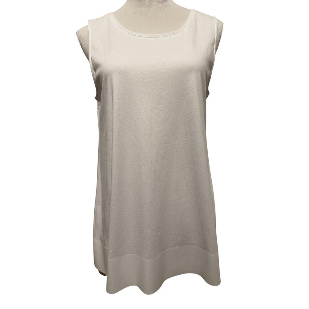 Habitat  Clothes to Live In Women's White Tank Top Over Size Size Small